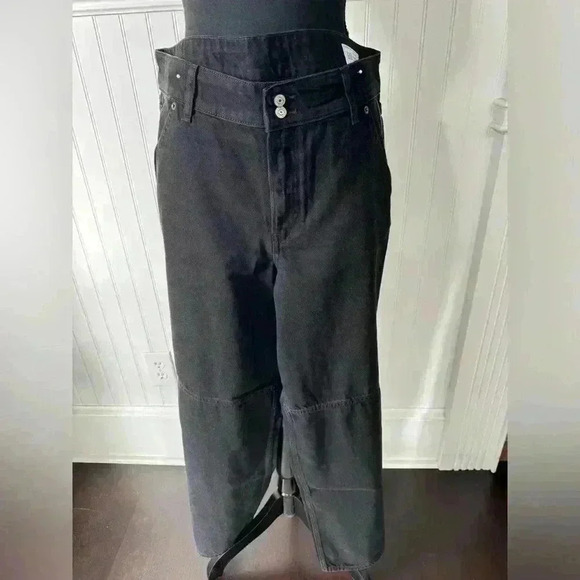 NWT Gap Mid Rise UltraSoft Baggy Wide Leg Jeans~ Black ~ 12 /31 - Picture 5 of 12
